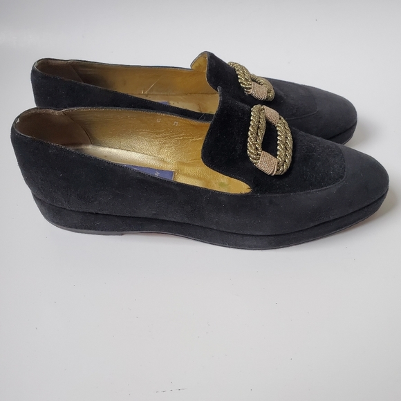 Vintage Joan & David black suede shoes size 8M - Picture 5 of 14